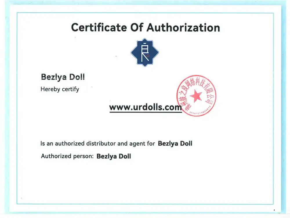 Chidole chachikondi cha Bezlyadolls-Certificate