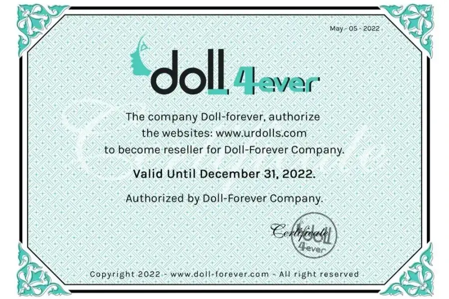 Doll-forever-Certificate kynlífsdúkkur