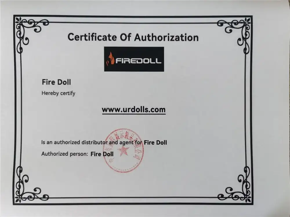 FireDoll-Certificate maitasun panpina