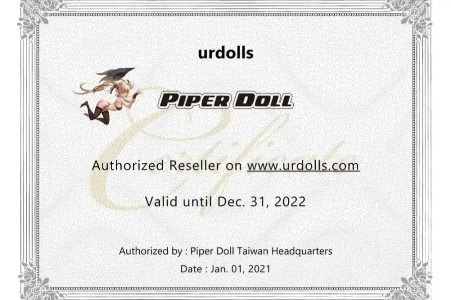 PiperDoll-certifikat seksi punčke