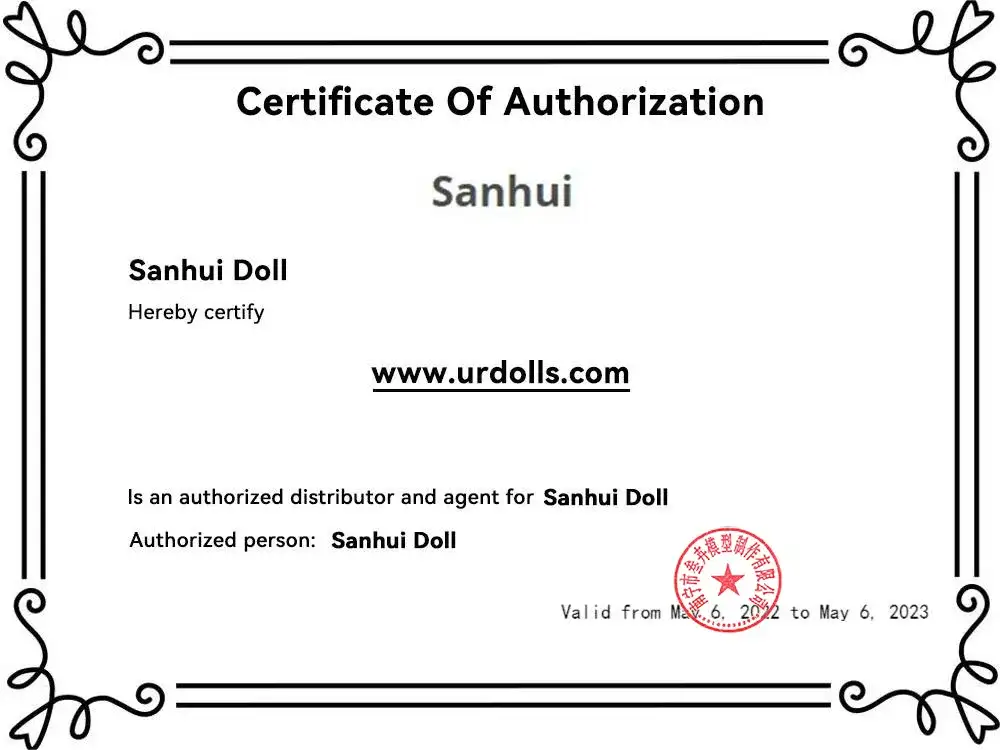 SanhuiDoll-Certificate kynlífsdúkkur