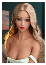 la ragazza finge di essere una pubblicità porno di una bambola del sesso