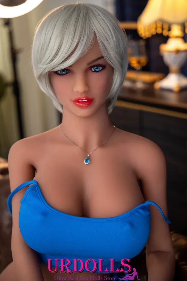 Brynn 158CM short white hair H-Cup blue top UR dolls Big chest TPE Love Doll
