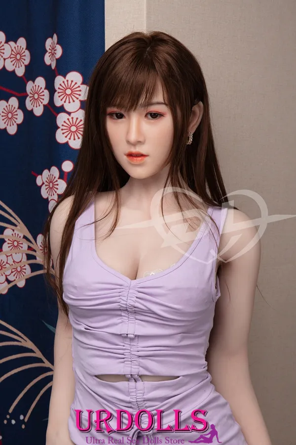 Paislee 159CM සරාගී ලොකු පියයුරු C-Cup Realistic Lips DL Doll Lilac Slim Skirt TPE ලිංගික බෝනික්කන් විකිණීමට ඇත