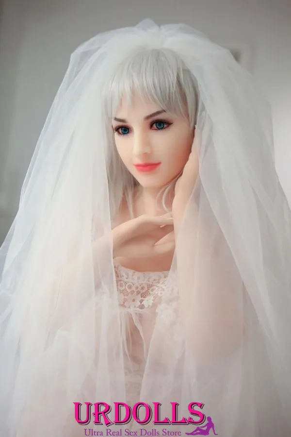 Dylan Wedding Dress Love Doll Big Breast 158CM නිල් ඇස් TPE ද්‍රව්‍ය A3 ඝන කකුල්