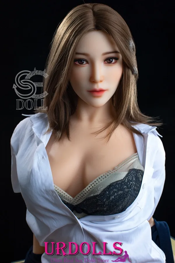 Emmy Lorraine natural Murang Sex Dolls Asian pretty uniform 163cm/5ft3 Likod gitara E-Cup TPE Kayumangging buhok